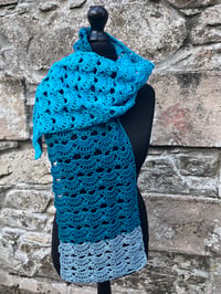 Image 1 of Ocean Waves Cotton Scarf