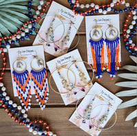 Image 1 of Beaded UF Gators Earrings