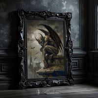 Image 2 of The Gargoyle - Art Print, Gothic Fantasy Wall Decor