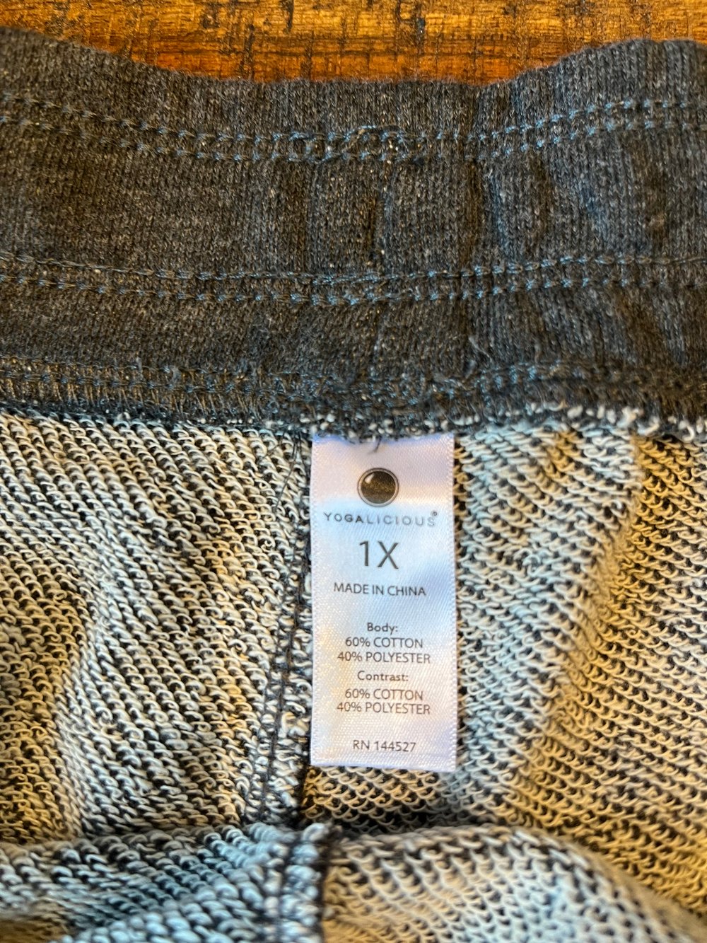 1XL GREY SAPHCITY COZY SHORTS**YT INK W LOGO TAG ON POCKET