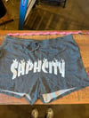 1XL GREY SAPHCITY COZY SHORTS**YT INK W LOGO TAG ON POCKET