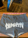 2XL GREY SAPHCITY COZY SHORTS**YT INK W LOGO TAG ON POCKET