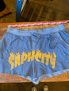 2XL BLUE SAPHCITY COZY SHORTS**TANG INK W LOGO TAG ON POCKET