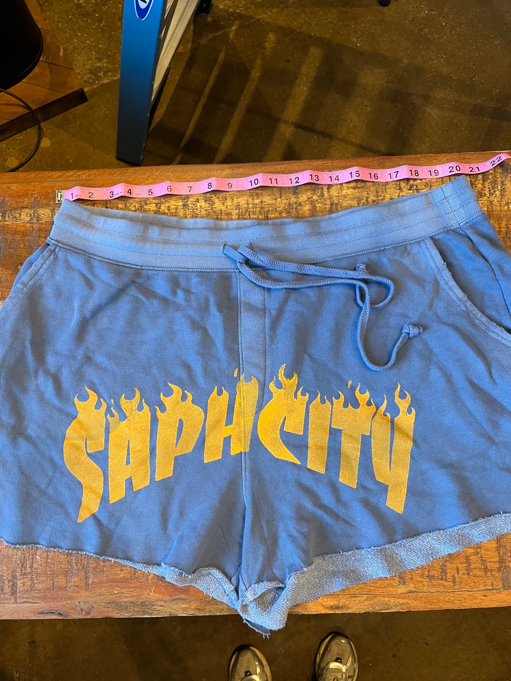 2XL BLUE SAPHCITY COZY SHORTS**TANG INK W LOGO TAG ON POCKET