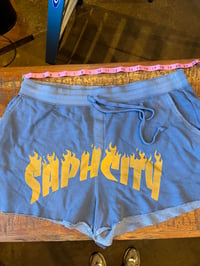 Image 1 of 2XL BLUE SAPHCITY COZY SHORTS**TANG INK W LOGO TAG ON POCKET