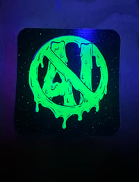 Image 2 of Anti Ai sticker Blacklight Reactive