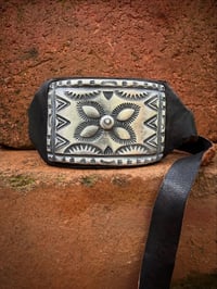 Image 3 of WL&A Handmade Heavy Sterling Ingot Medicine Leather Bracelet - Adjustable