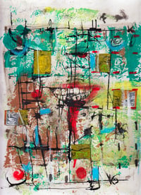 Image 1 of ORIGINAL 9x12 mixed media/collage on mm paper, 'State Fair Pandemonium'