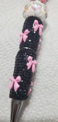 Image 3 of Kuku bitty pop bow rhinestone pen (649)