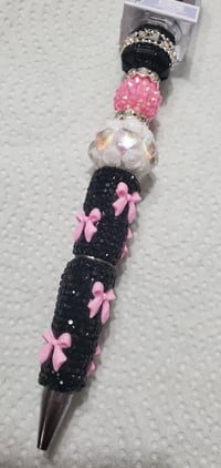 Image 5 of Kuku bitty pop bow rhinestone pen (649)