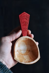 Image 1 of Hand carved willow dry goods scoop 