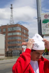 Image 1 of Cloud White Embroidered Recess Beanie