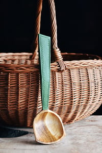 Image 1 of Large Hand carved cherry wood cooking and serving spoon