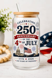 250th Anniversary of the 4th of July 16oz Glass Tumbler