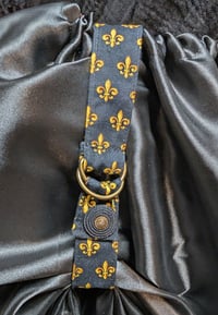 Image 1 of Beltless Skirt Hikes in Black and Gold Fleur-de-lis