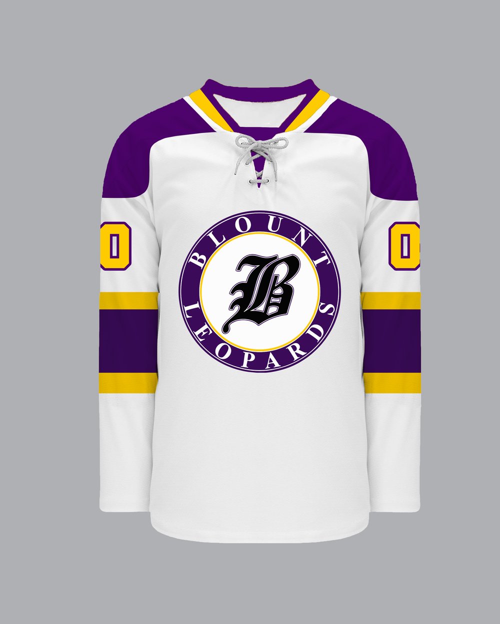 Image of Blount White Purple Hockey Jersey