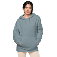 Image 4 of Womens pigment-dyed "Faith Cross" Hoodie