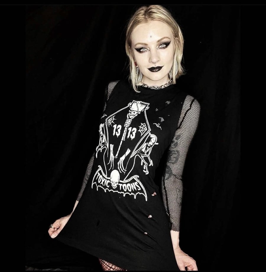 Image of  Preorder TOXICTOONS GHOUL GANG - woman’s fitted babydoll  - ships June 6th