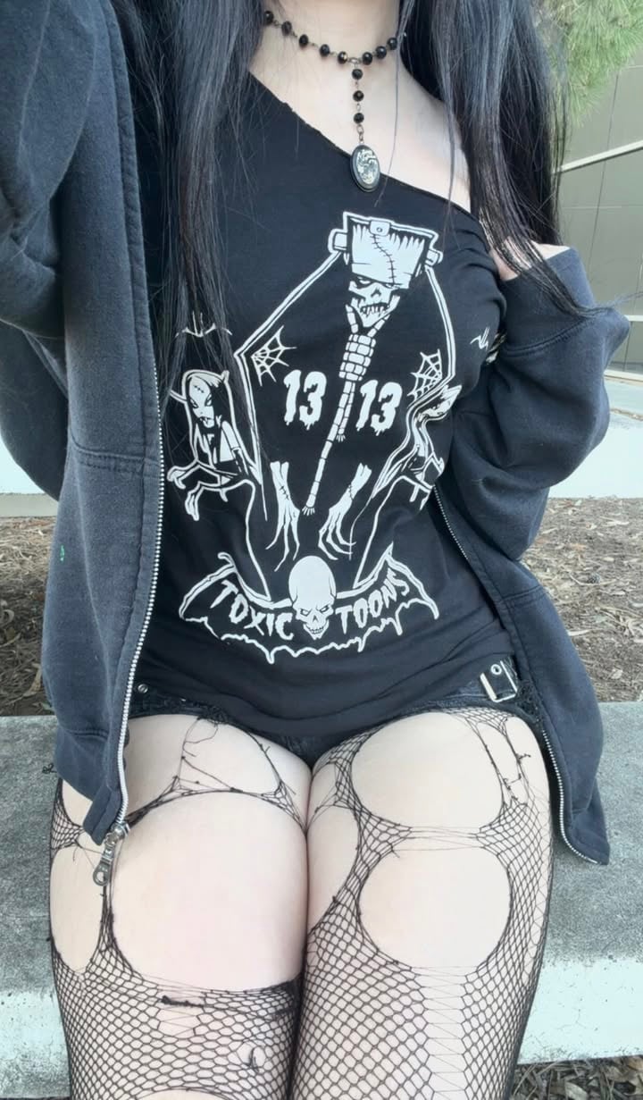 Image of  Preorder TOXICTOONS GHOUL GANG - woman’s fitted babydoll  - ships June 6th