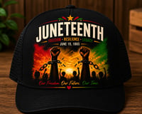 Juneteenth Black Trucker Hat – Freedom • Resilience • Legacy