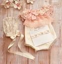 The Miracle: Ivory & Pink Lace Romper.