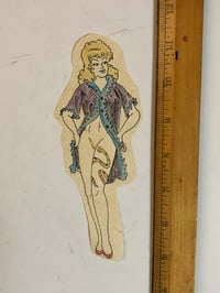 Image 1 of 1970’s hand colored pork chop pin up 