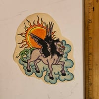 Image 1 of 70’s Spaulding & Roger’s winged lion pork chop hand colored 