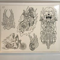 Image 3 of 1990’s production biker skull flash sheet 