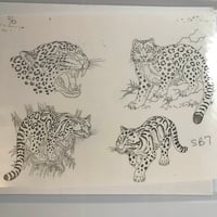 Image 3 of 1990’s production tattoo flash sheet cats 