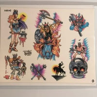 Image 1 of 1991 Official Tattoo Brand production flash sheet vikings