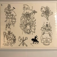 Image 3 of 1991 Official Tattoo Brand production flash sheet vikings