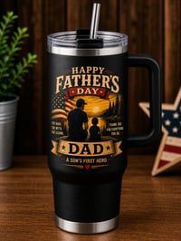 Image 2 of Father’s Day 40oz Stainless Steel Tumbler – Son & Daughter Collection