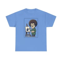Image 2 of Artist Cartoon T‑Shirt — Happy Animator with Easel Graphic Tee "Happy Little Rat"