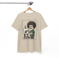 Image 1 of Artist Cartoon T‑Shirt — Happy Animator with Easel Graphic Tee "Happy Little Rat"
