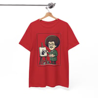Image 4 of Artist Cartoon T‑Shirt — Happy Animator with Easel Graphic Tee "Happy Little Rat"