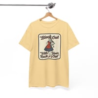 Image 3 of Retro Pinup Tee - "Black Out With Your Rack Out" Vintage Style Graphic T-Shirt