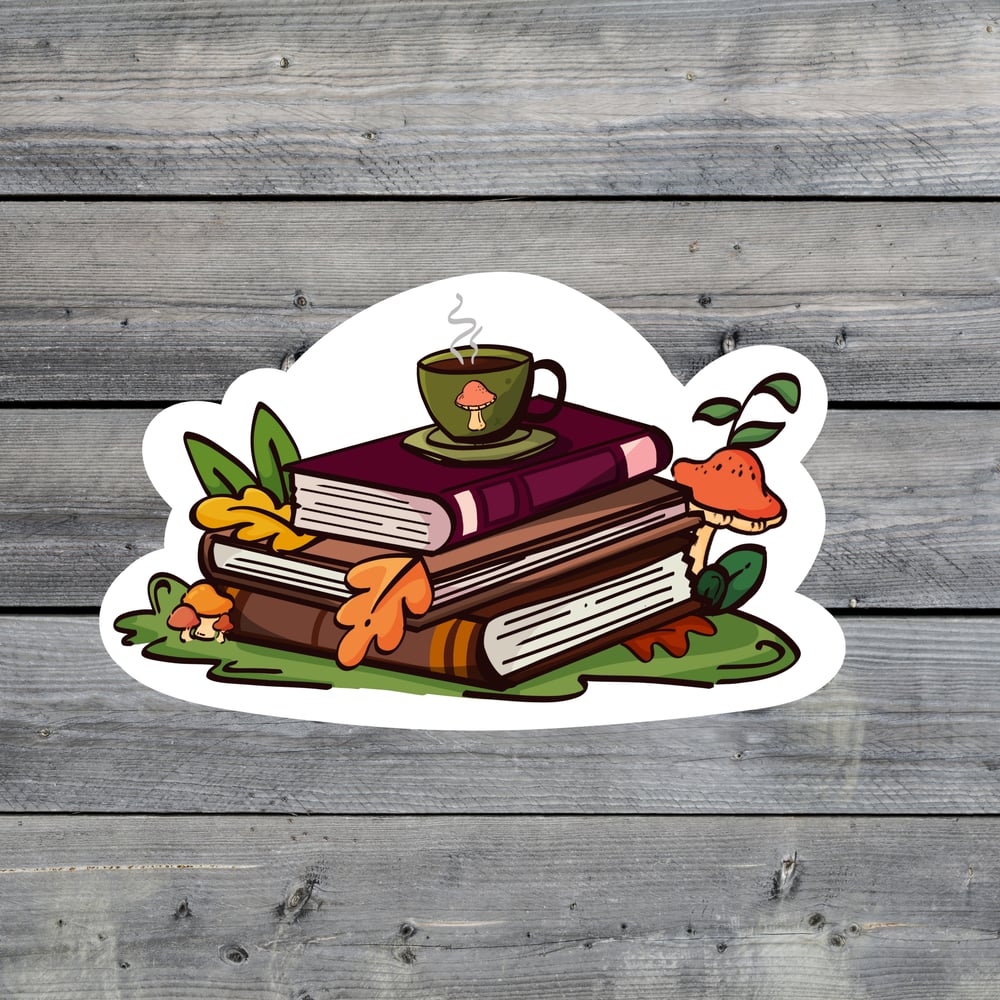 Image of Book Stack Fall Sticker