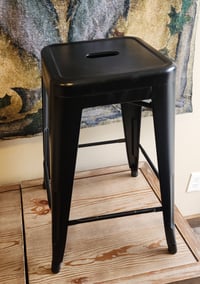 Image 1 of Black Metal Bar Stool