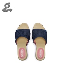 Image 3 of Denim Textured 3D Print Clogs