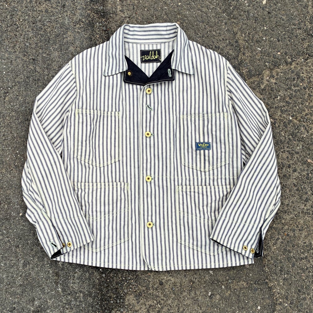 Image of Light Ticking 6 Pocket Work Jacket - size 40