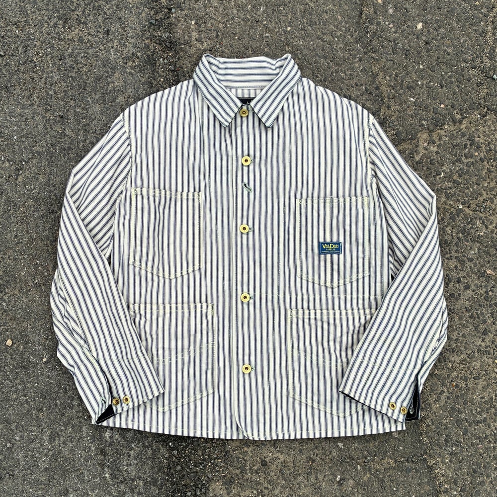 Image of Light Ticking 6 Pocket Work Jacket - size 40