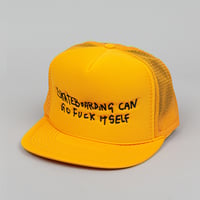 Image 2 of Skateboarding Can Go Fuck Itself Trucker Hat Yellow