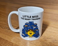 Image 1 of Little Miss Too Many Trainers Mug & Coaster Set