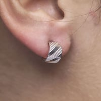 Image 2 of Huggie Earrings (Sterling Silver)