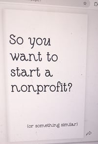 Image 1 of NEW! So You Want To Start A Nonprofit (or something similar)