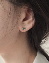 Image 2 of Emerald Heart Promise Stud