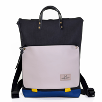 Mochila Book Holder Iconic Impermeable bolsillo gris.