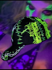 Image 3 of Green anxiety skull hat