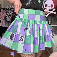 Image 1 of Spooky Check Mini Ruffled Skirt (UK10)