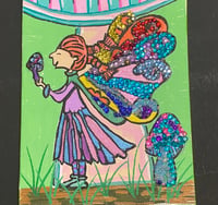 Image 2 of Mixed Media Painting of Fairy under a mushroom